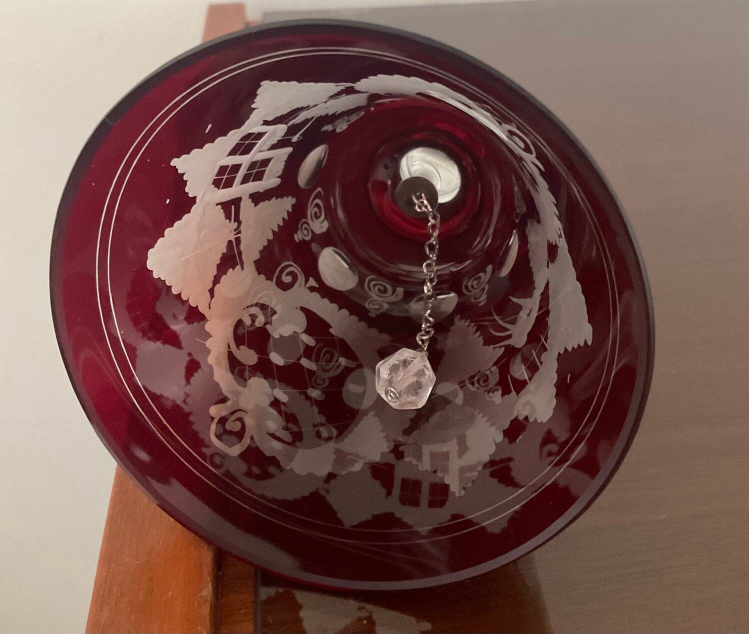 Bohemian crystal table bell