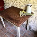 Antique wooden farmhouse table