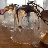 Set of 2 glass pendant lights