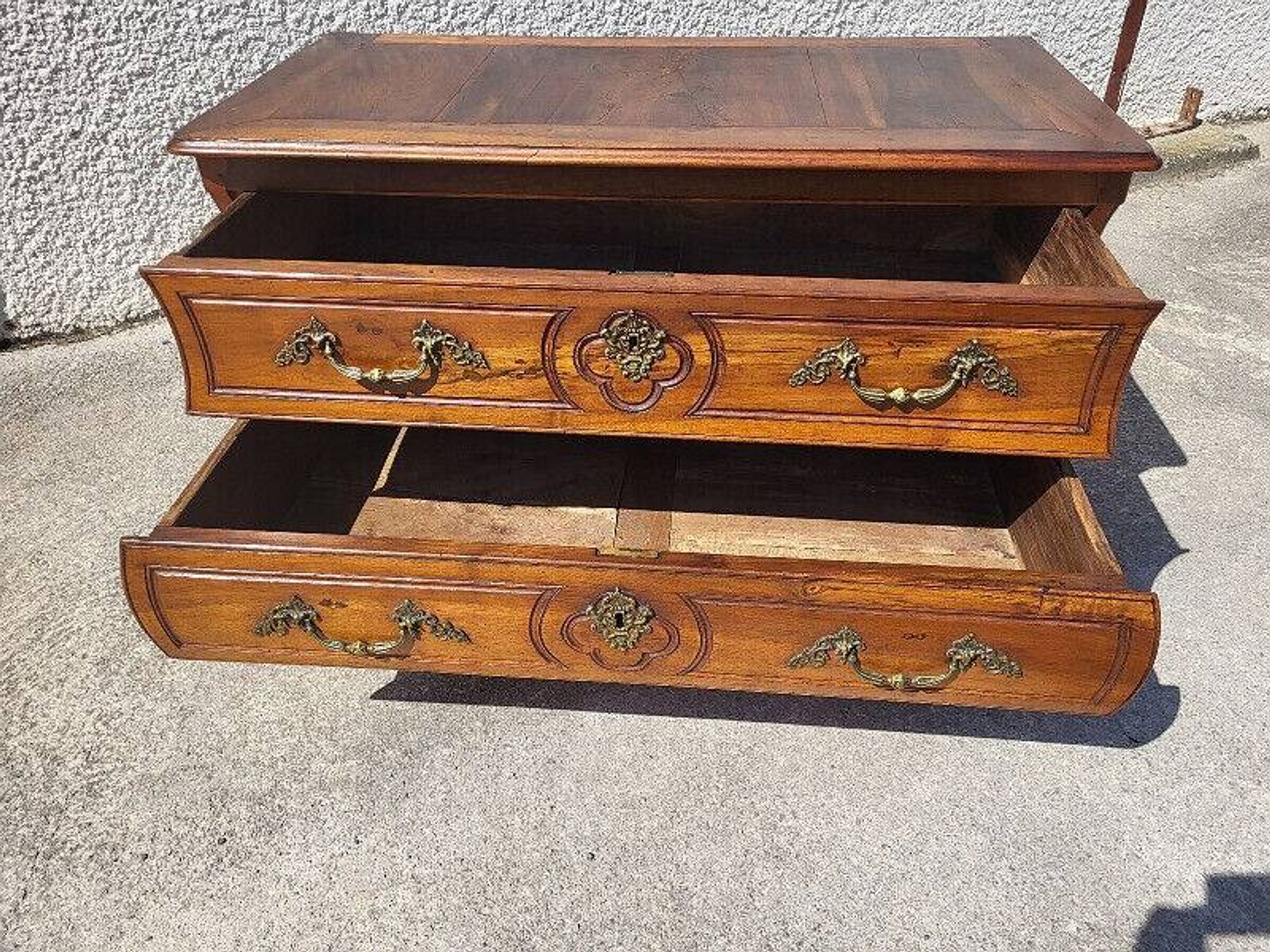 Louis xv tombeau chest of drawers in walnut 2 drawers from the 18th century