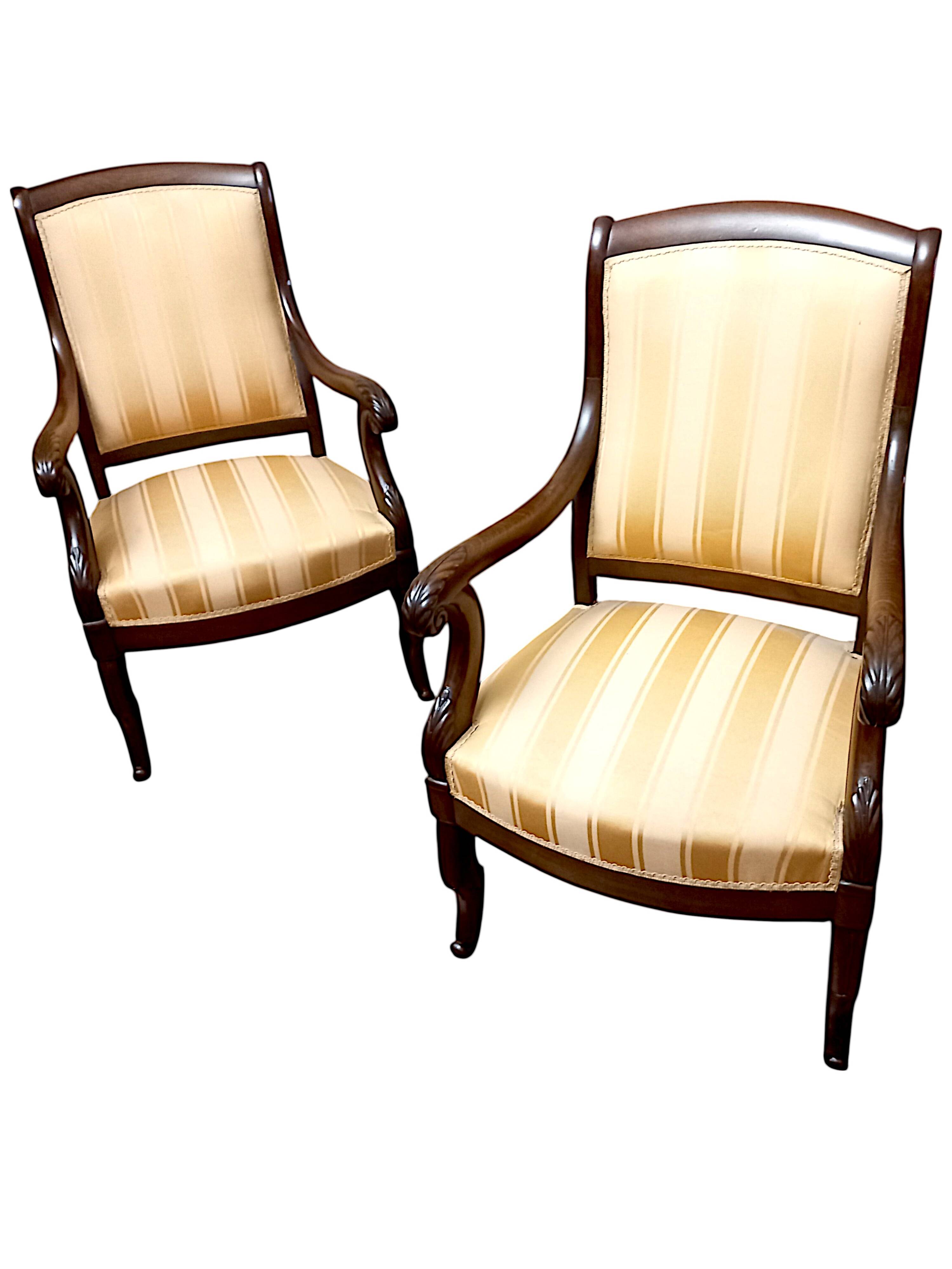 Pair of early 19th century mahogany armchairs