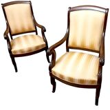 Pair of early 19th century mahogany armchairs