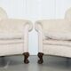Victorian suite in damask, walnut frame, legs carved in lion's paw.