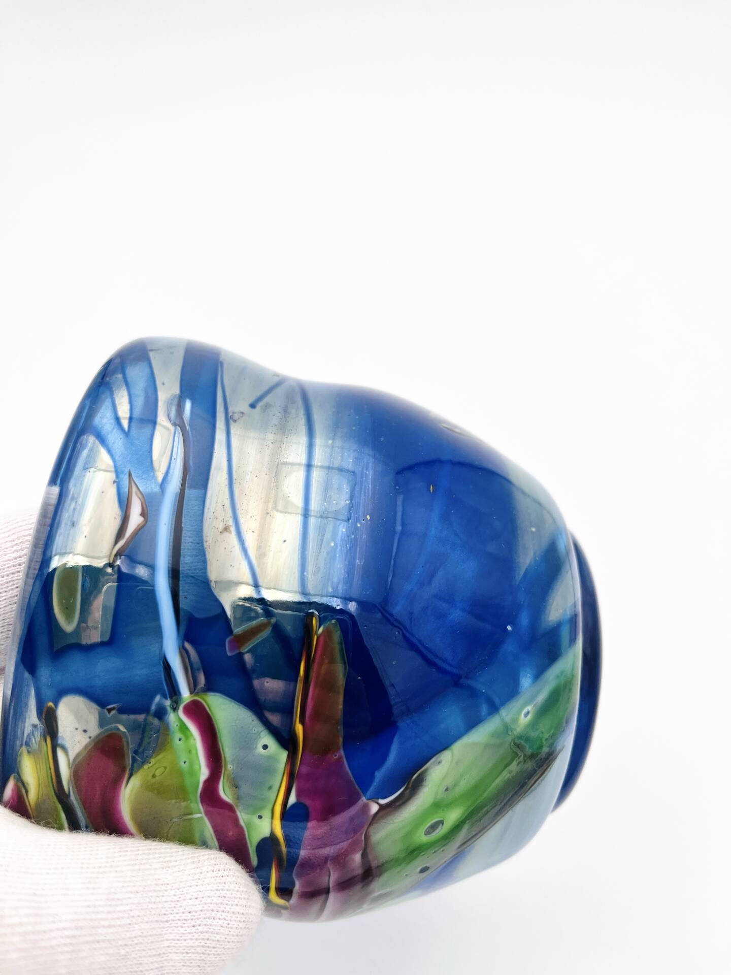 Vase Art Glass Signed Patrick Lepage 2002 - Blown Glass Fuming Oxides