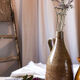 Bouteille poterie en grès beige