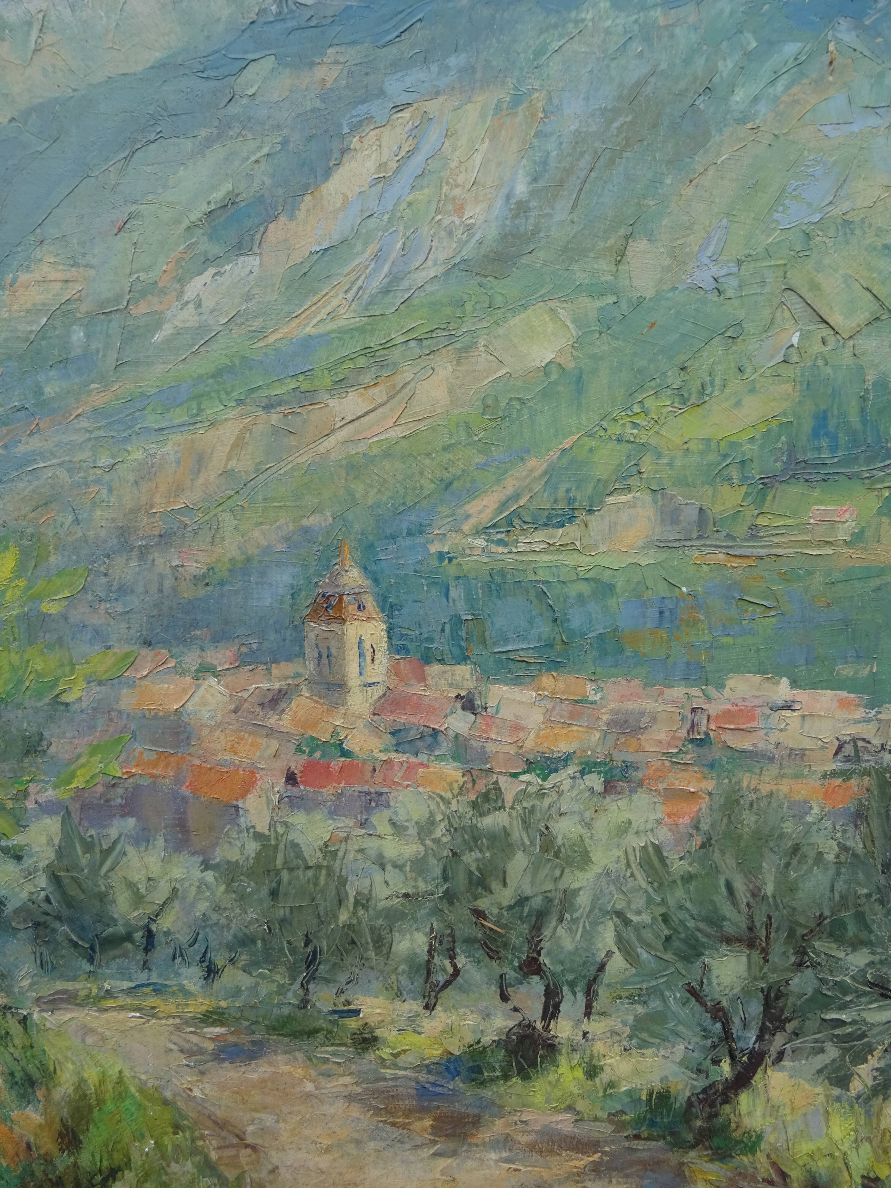 Painting Landscape of Provence Buis les Baronnies Aldo Morganti