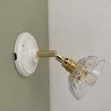 Vintage chiseled glass lampshade wall light - tableware collection -