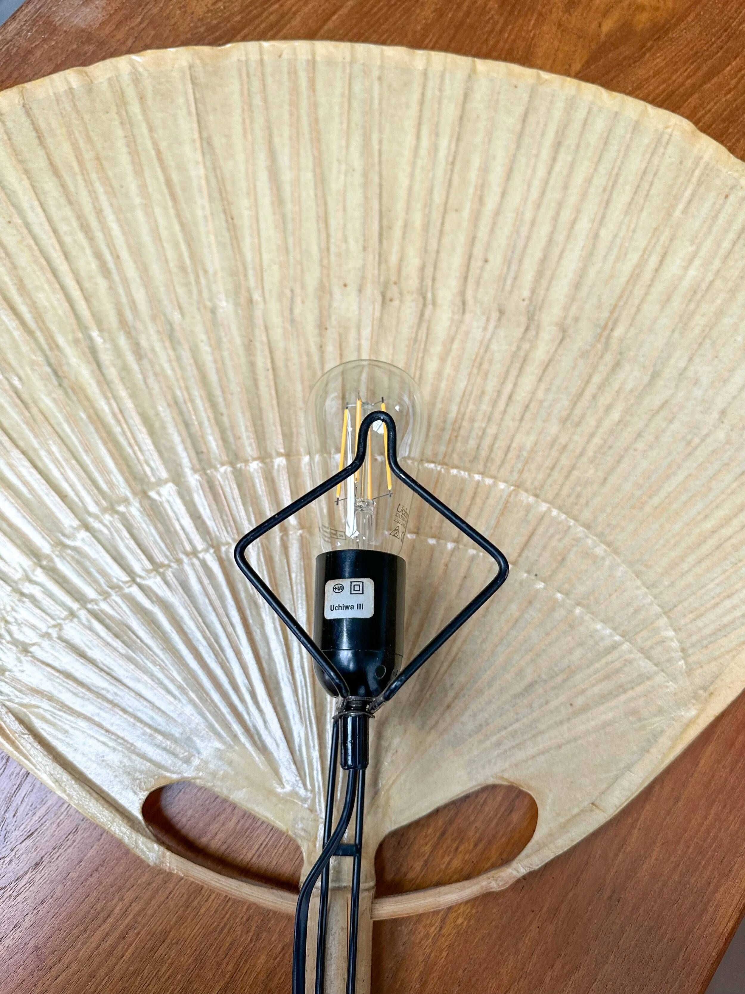 1970s Vintage Ingo Maurer for M-Design Uchiwa III Bamboo Wall Lamp