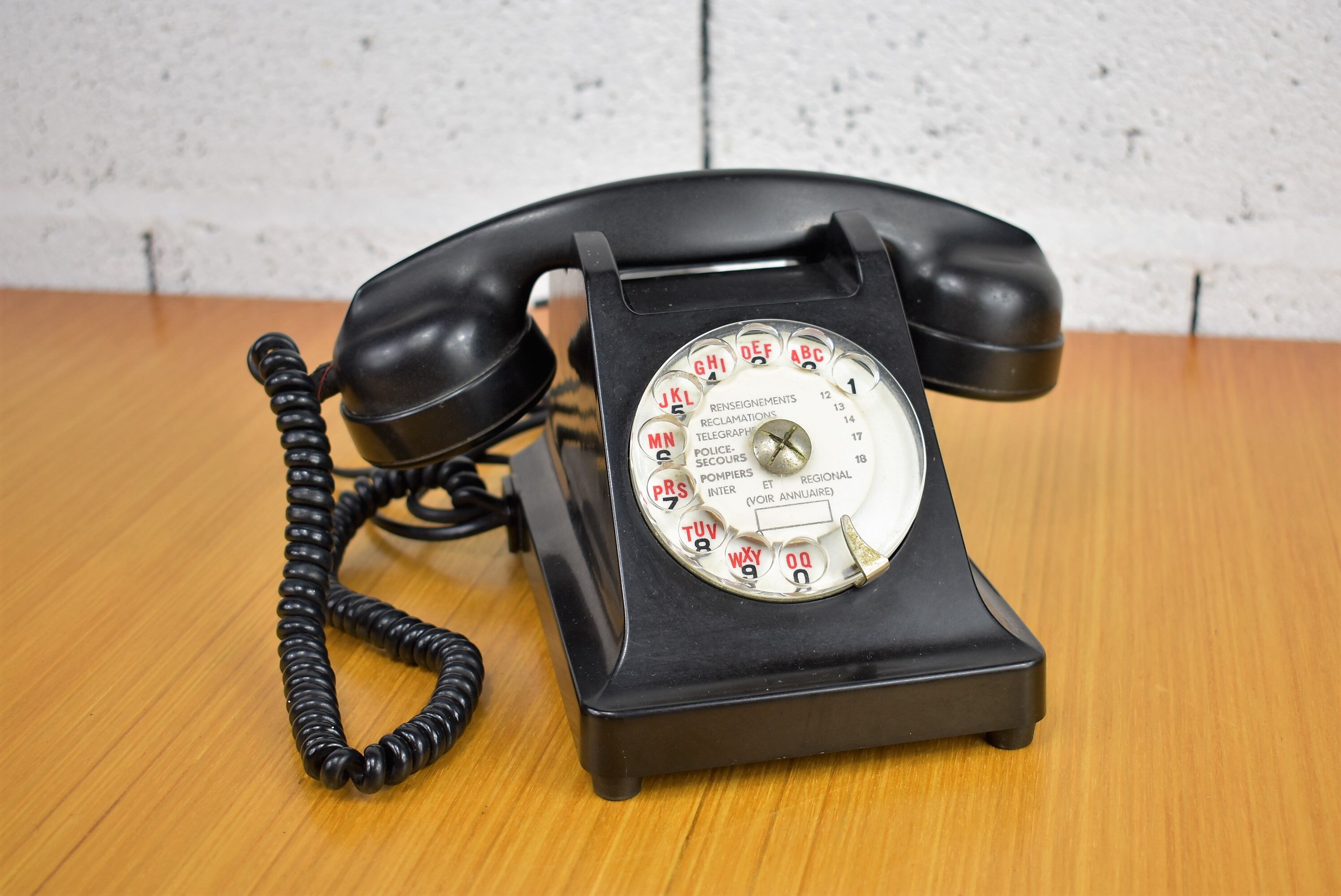 Old black Bakelite phone