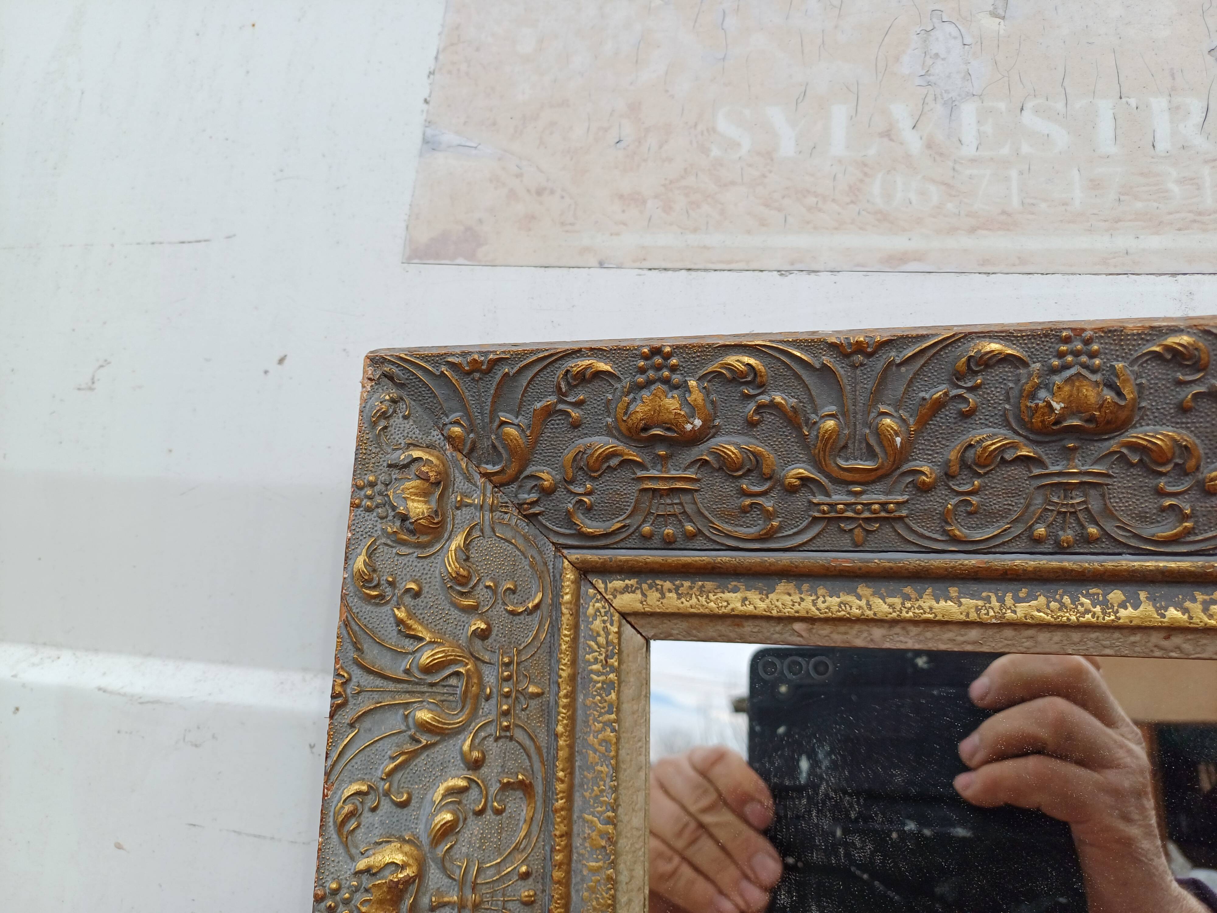 Wood and Gilded Stuk Mirror, early 20th century