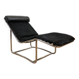 Leather and Chrome Chaise Lounge