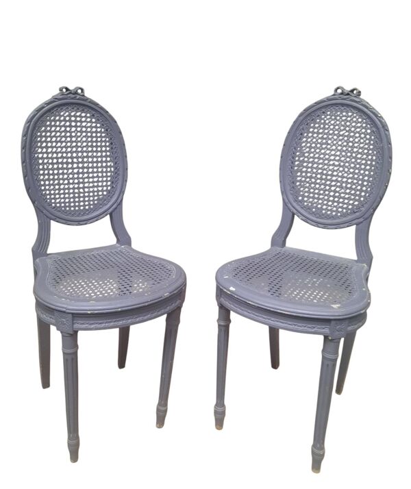 Paire de chaise cannees