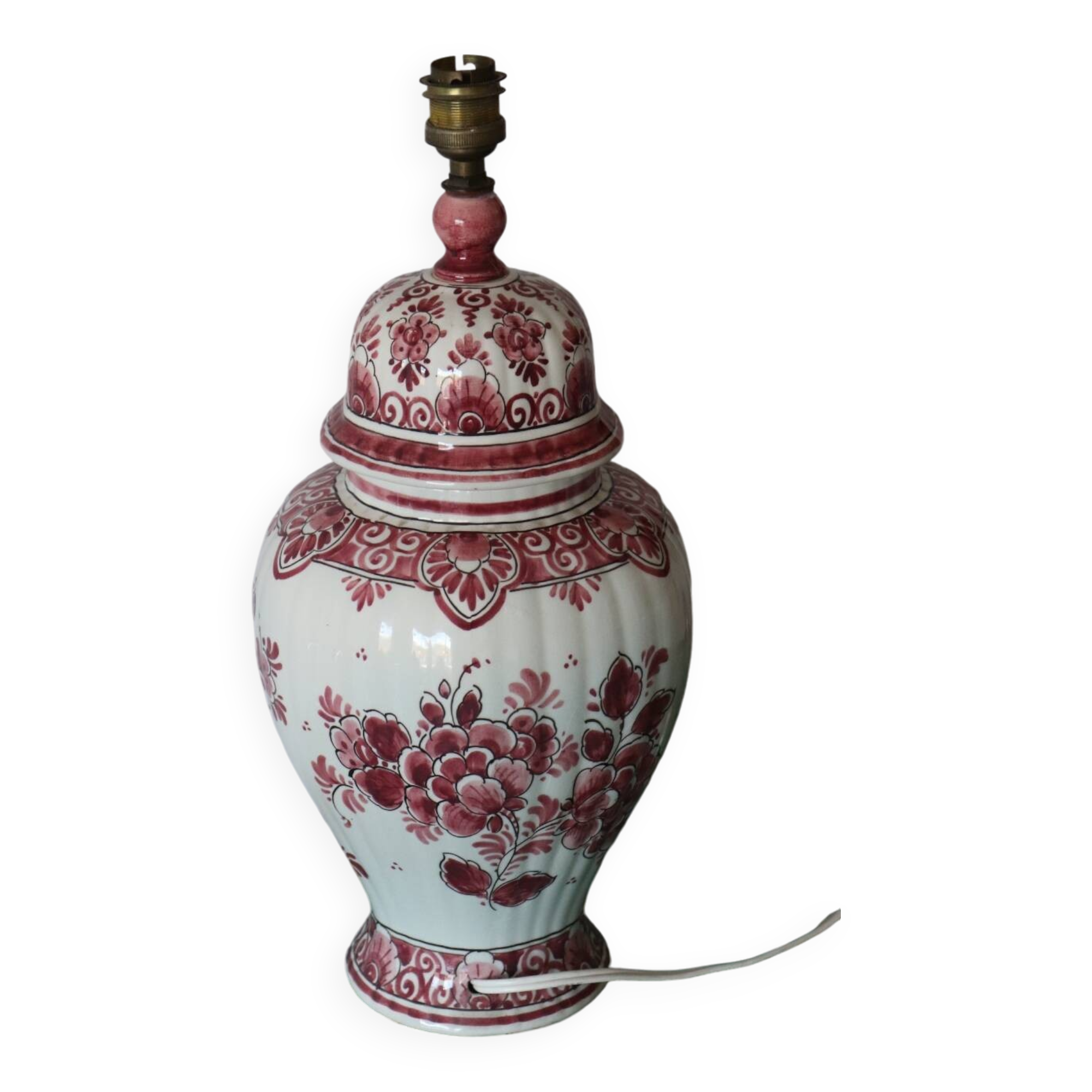 Vintage red holland ceramic lamp