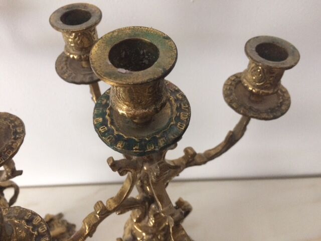 Pair of baroque bronze chandeliers