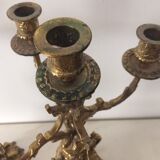 Pair of baroque bronze chandeliers