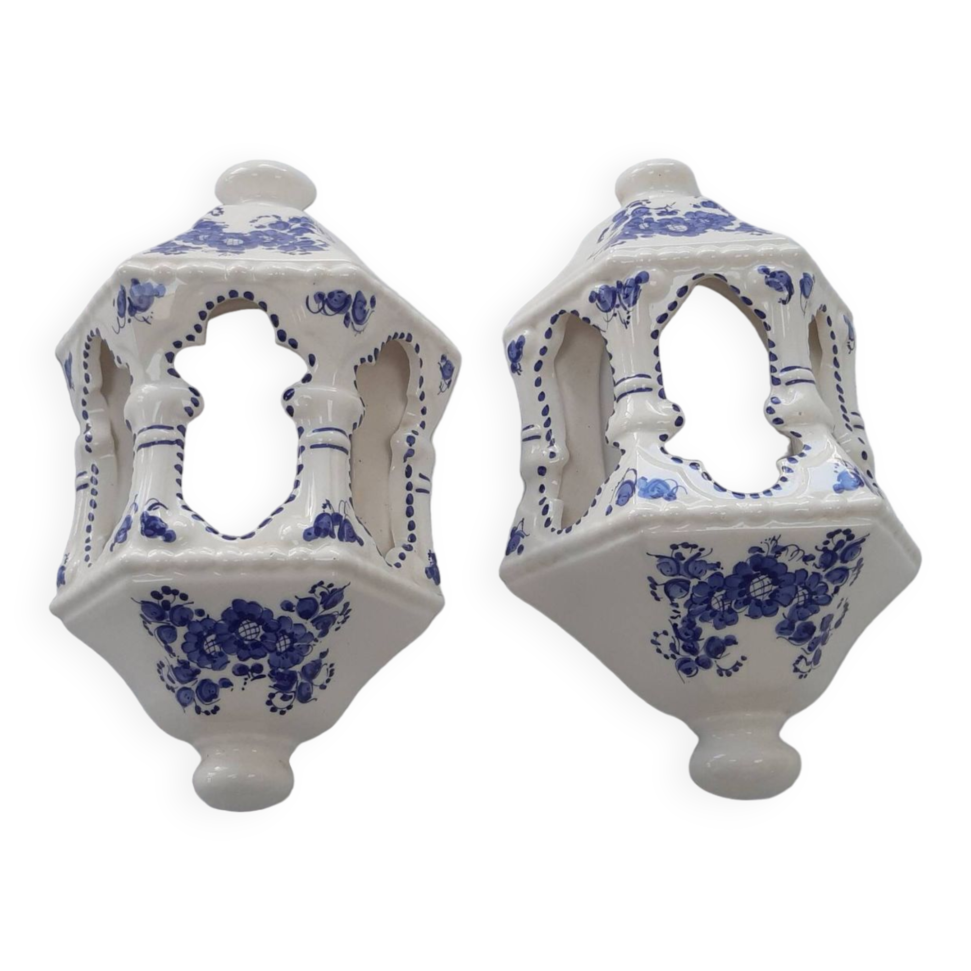 set of 2 ceramic wall lights