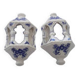 set of 2 ceramic wall lights