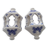 set of 2 ceramic wall lights