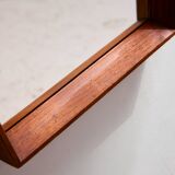 Miroir hexagonal avec cadre en teck