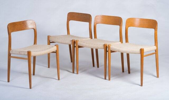 Oak chairs by Niels Otto Møller, 1960s, Set of 4