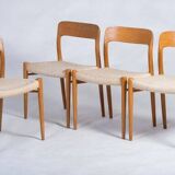Oak chairs by Niels Otto Møller, 1960s, Set of 4