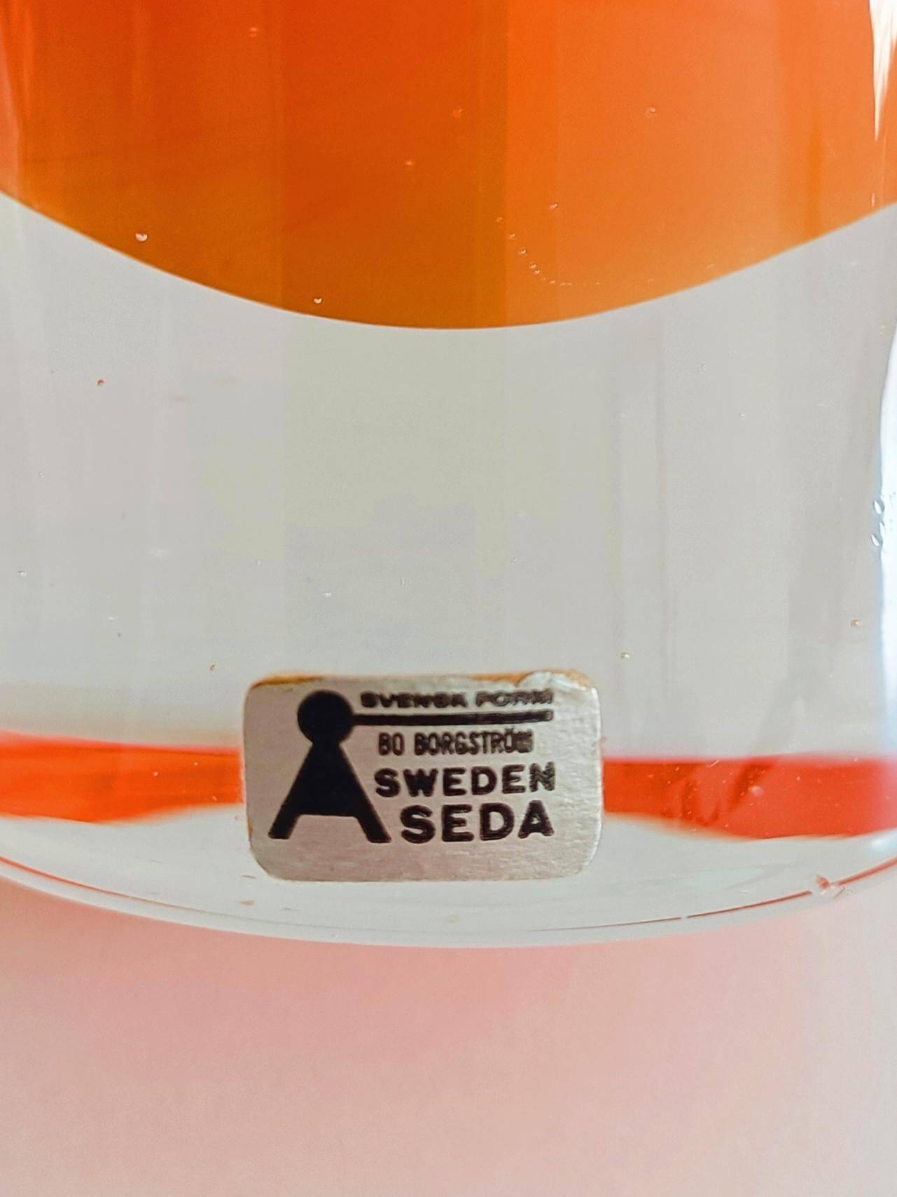 Scandinavian Modern Hooped Glass Vase by Aseda, Sweden 1960s