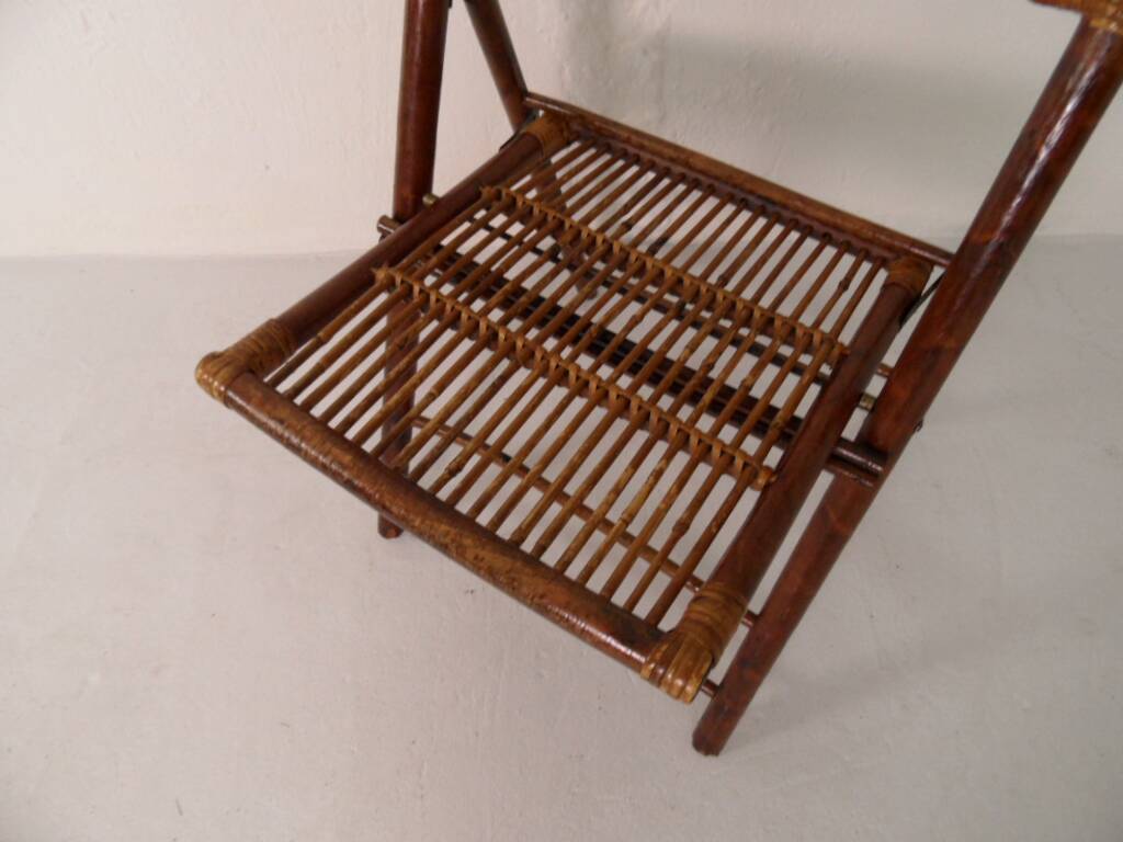Vintage bamboo folding chair