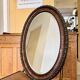 Edwardian Oval Wall Mirror Bevelled Edge