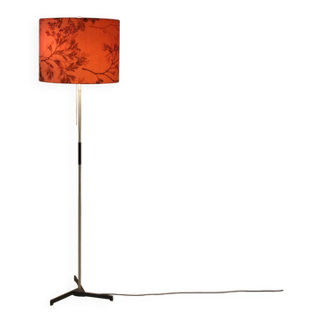 Lampadaire des années 1960 avec abat-jour en tissu des Pays-Bas