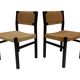 Vintage dining room chairs with papercord seat / 1970 design