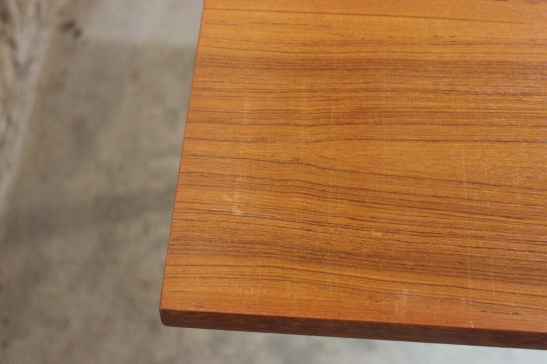 Vintage rectangular teak table with 2 extension spieces, 1960s