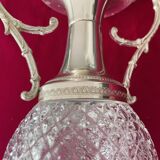 Vase glass and silver metal, Italy 1960