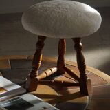 Modern Danish, a pair of tripod stools, seats reupholstered in lambswool, 1950s.