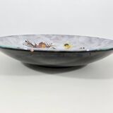 Large enamelled ceramic dish le brescon in vallauris 1970