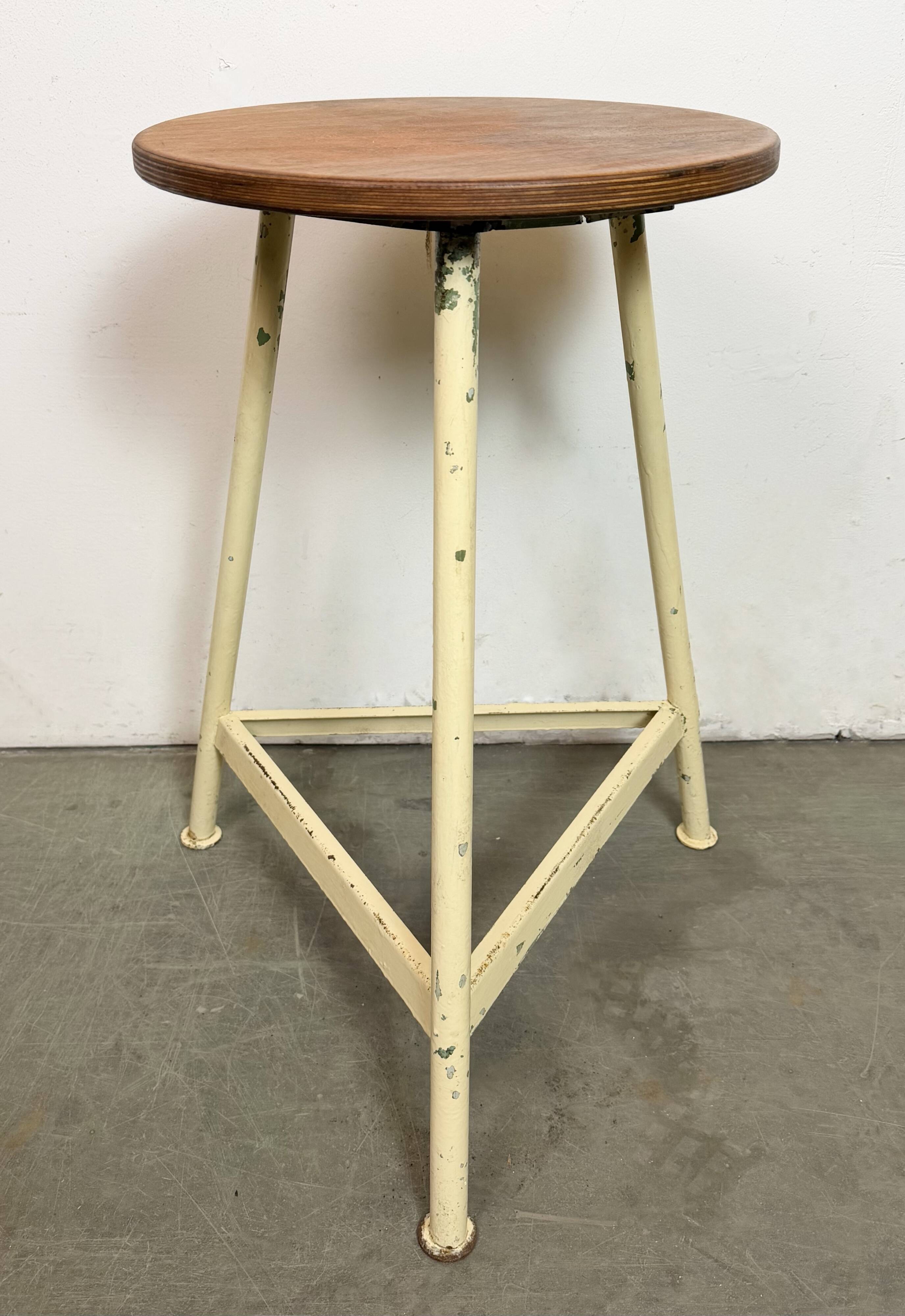 Beige Industrial Workshop Stool, 1960s