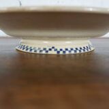 Footed dish or compotier with checkerboard decoration by Creil Montereau