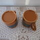 2 glazed terracotta mugs