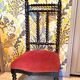 Chaise Prie Dieu Napoléon III bois noir velours rouge 1900