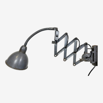 Grey Industrial Scissor Wall Lamp from Elektroinstala, 1960s