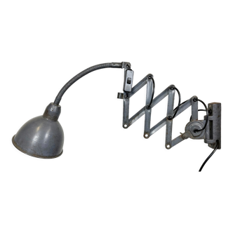 Grey Industrial Scissor Wall Lamp from Elektroinstala, 1960s