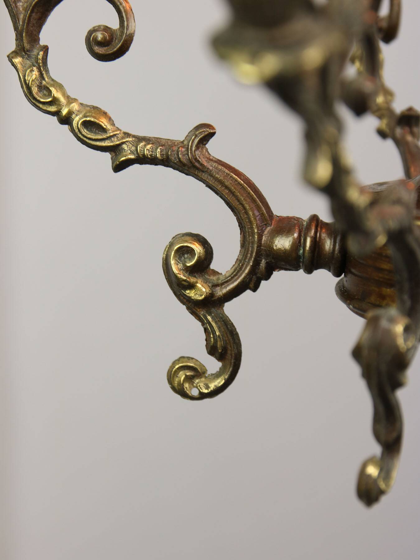 Vintage Patinated Bronze Figural Pendant Lamp