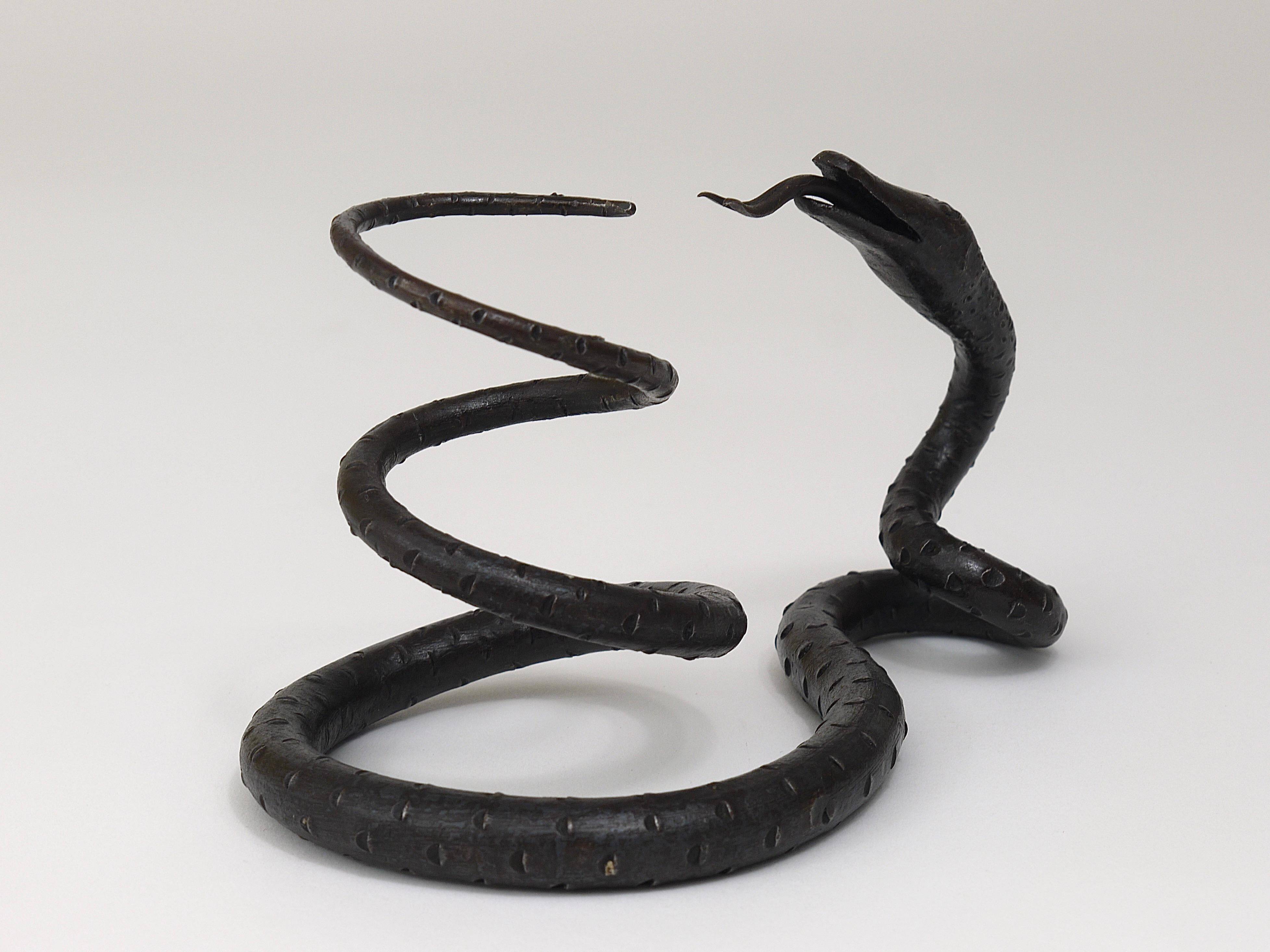 Sculpture of a serpent or wrought iron serpent in the style of Edgar Brandt, Austria, 1920s.
