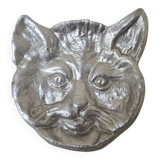 Antique Metal Cat Bowl