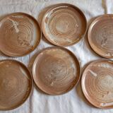 lot 6 assiettes plates grès artisanal