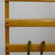 Grand coat rack Auböck Carl Mid-Century in beech with 8 brass hooks, 1950s.