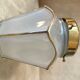 Pair of 1960 brass wall lamps and gilded frosted glass