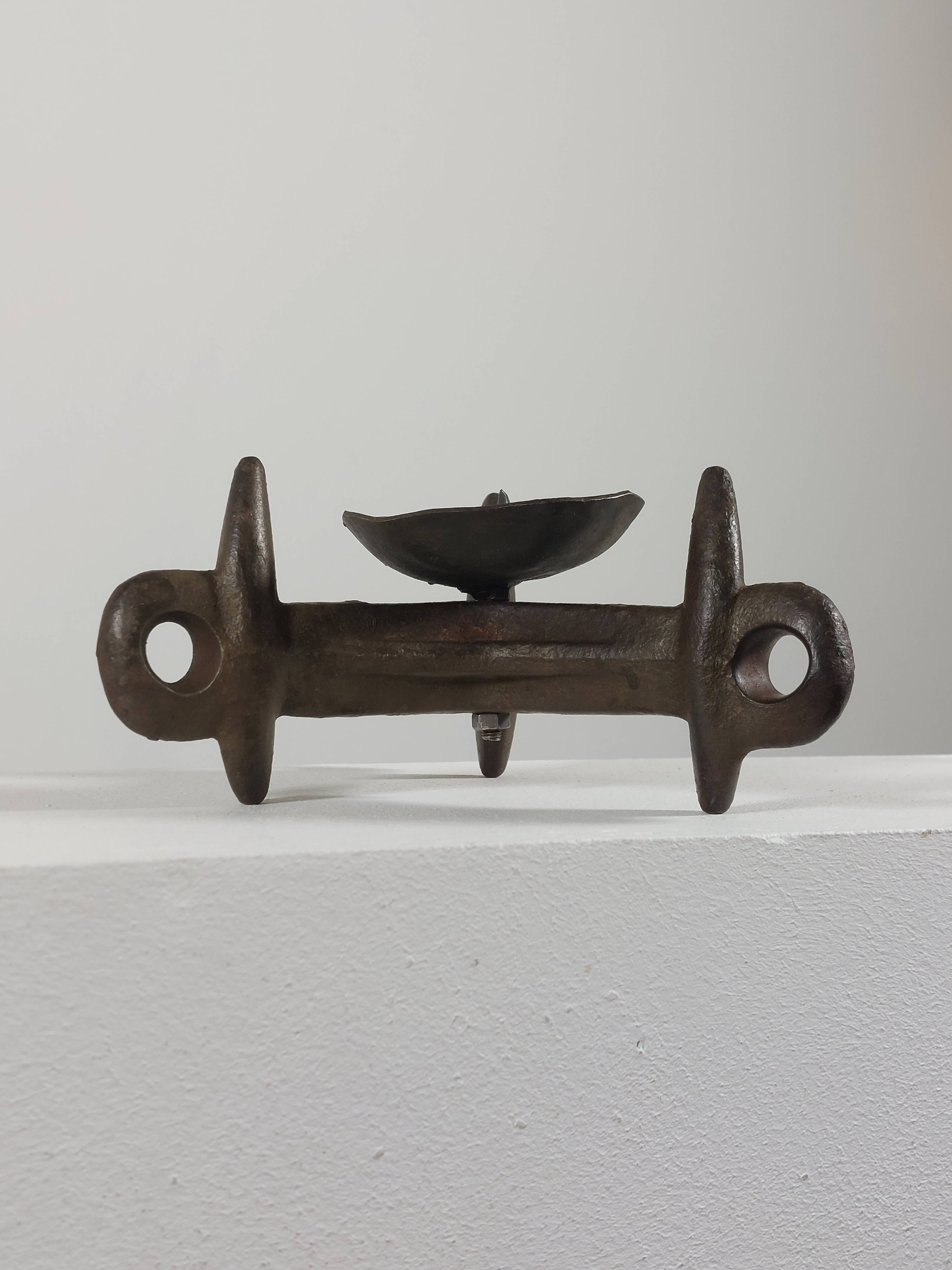 Unique vintage brutalist candlestick.