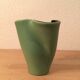 Vase Elchinger trilobed ceramic two-tone green black 60s