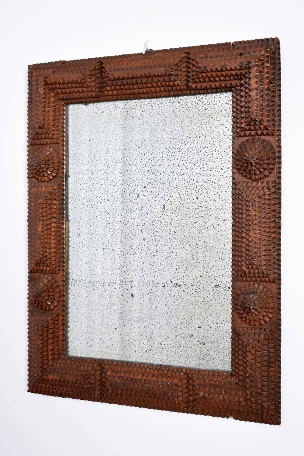 Black forest brown wooden mirror 4, 1910s.