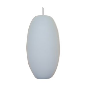 suspension ovale en opaline - blanche